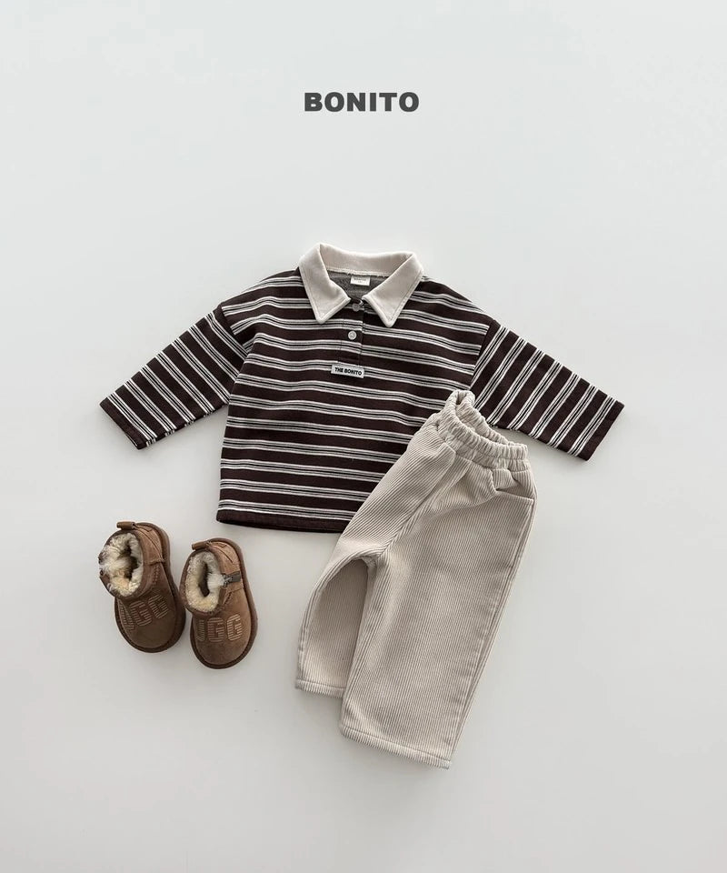 Little Foxx – Striped Choco Polo Tee