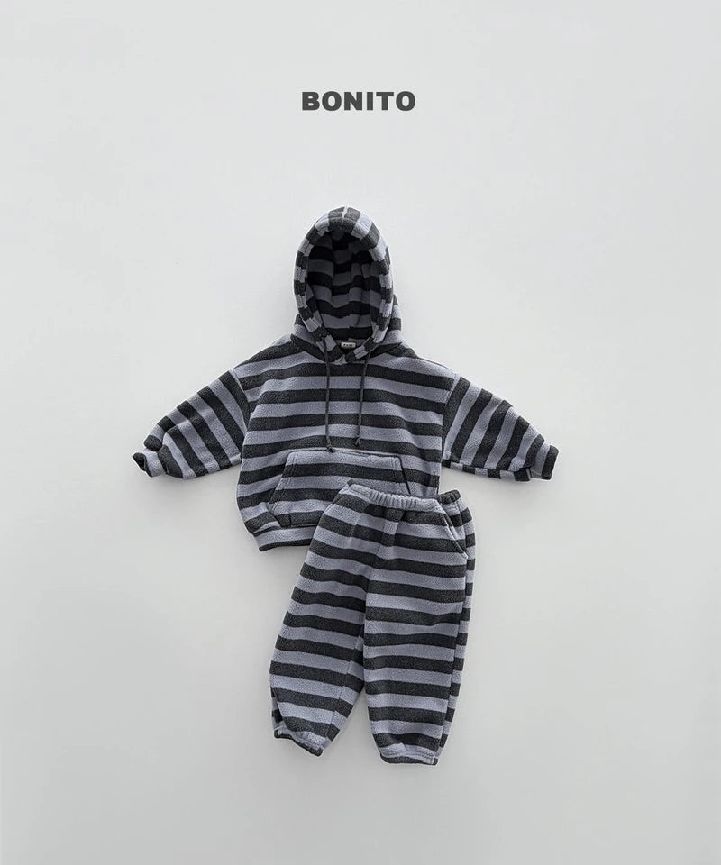Little Foxx – Striped Fleeced Hood Tee