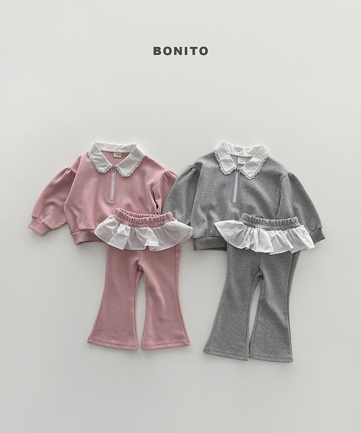 Little Foxx – Shirring Collar Zip-Up Set