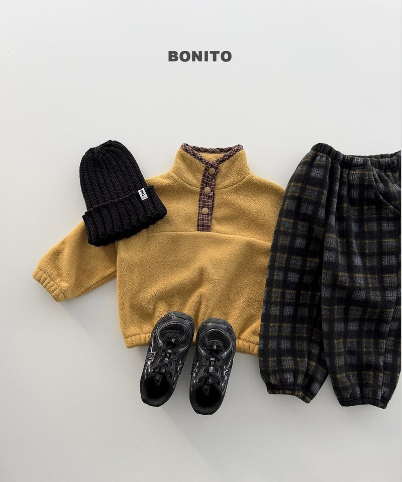 Little Foxx – Check Fleeced Jogger Pants