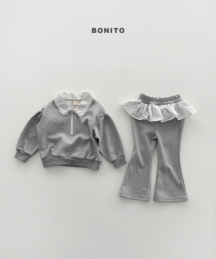 Little Foxx – Shirring Collar Zip-Up Set