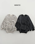 Little Foxx – Striped Henley Neck Sweatshirt