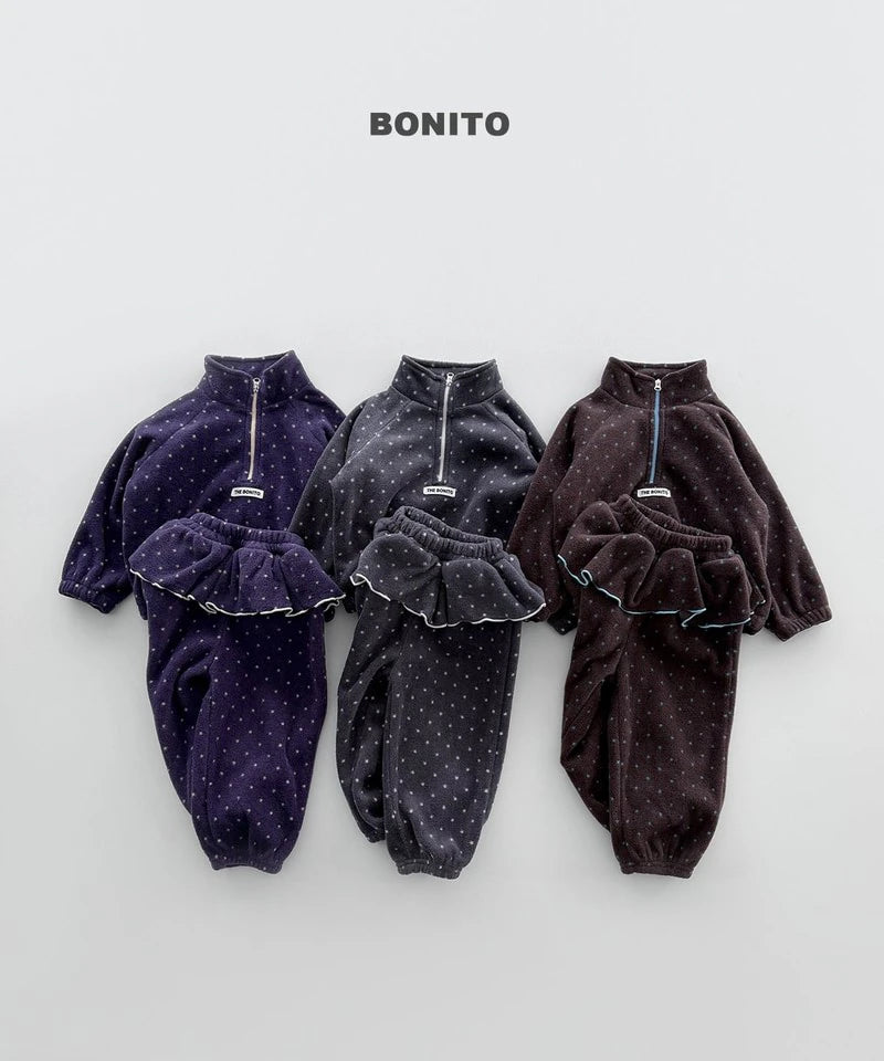 Little Foxx – Dot Half Zip-up Set