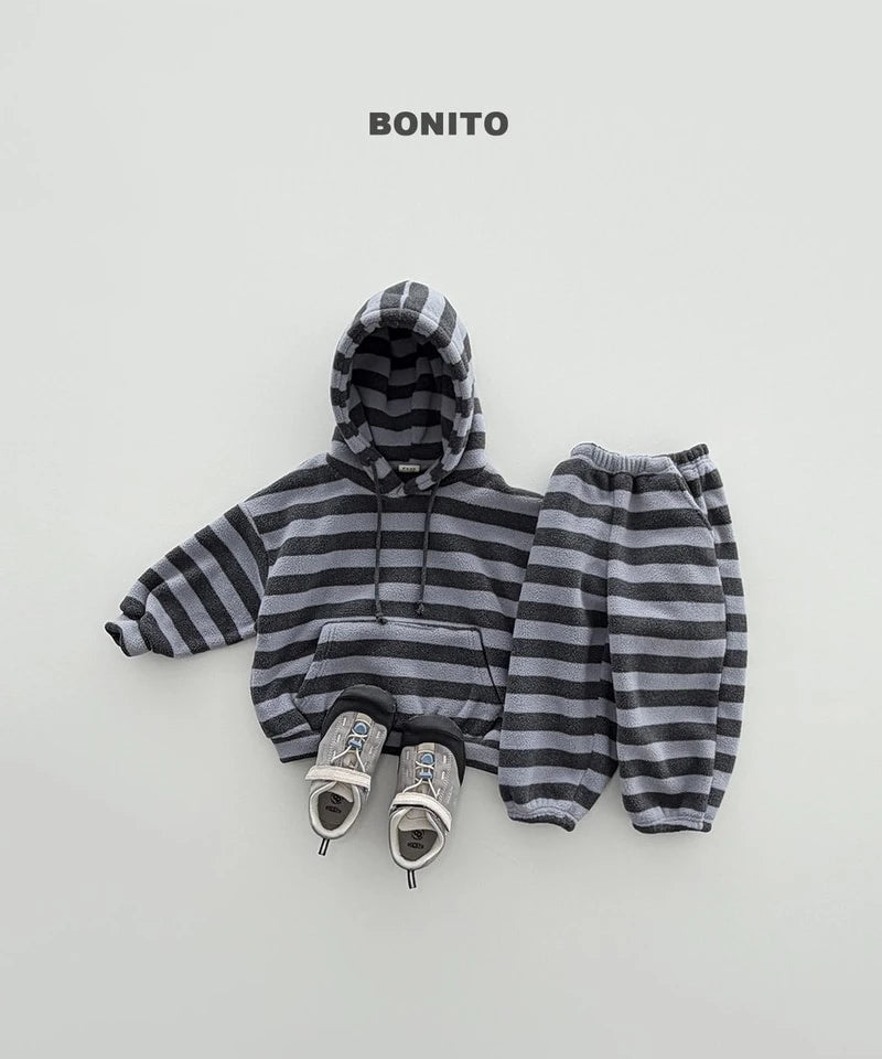 Little Foxx – Striped Fleeced Hood Tee