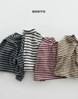 Little Foxx – Retro Loose Striped Mock Neck Tee