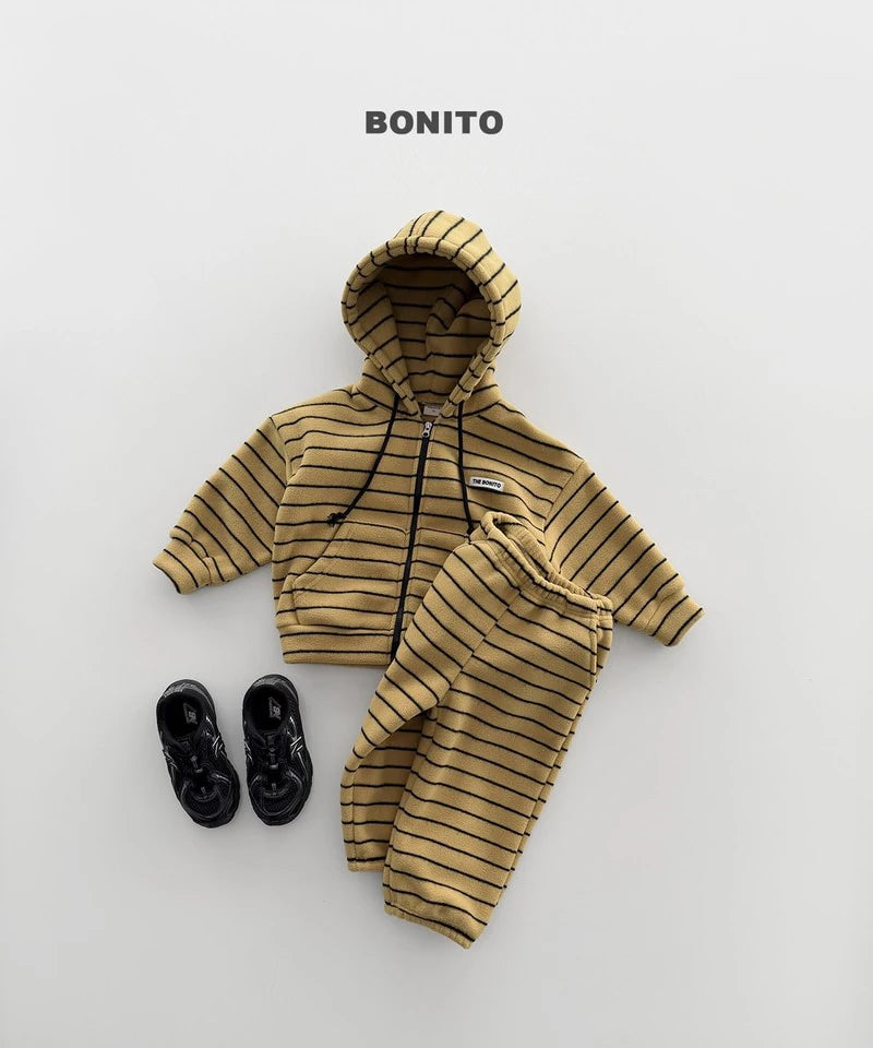 Little Foxx – Woori Striped Hooded Zip-up Set