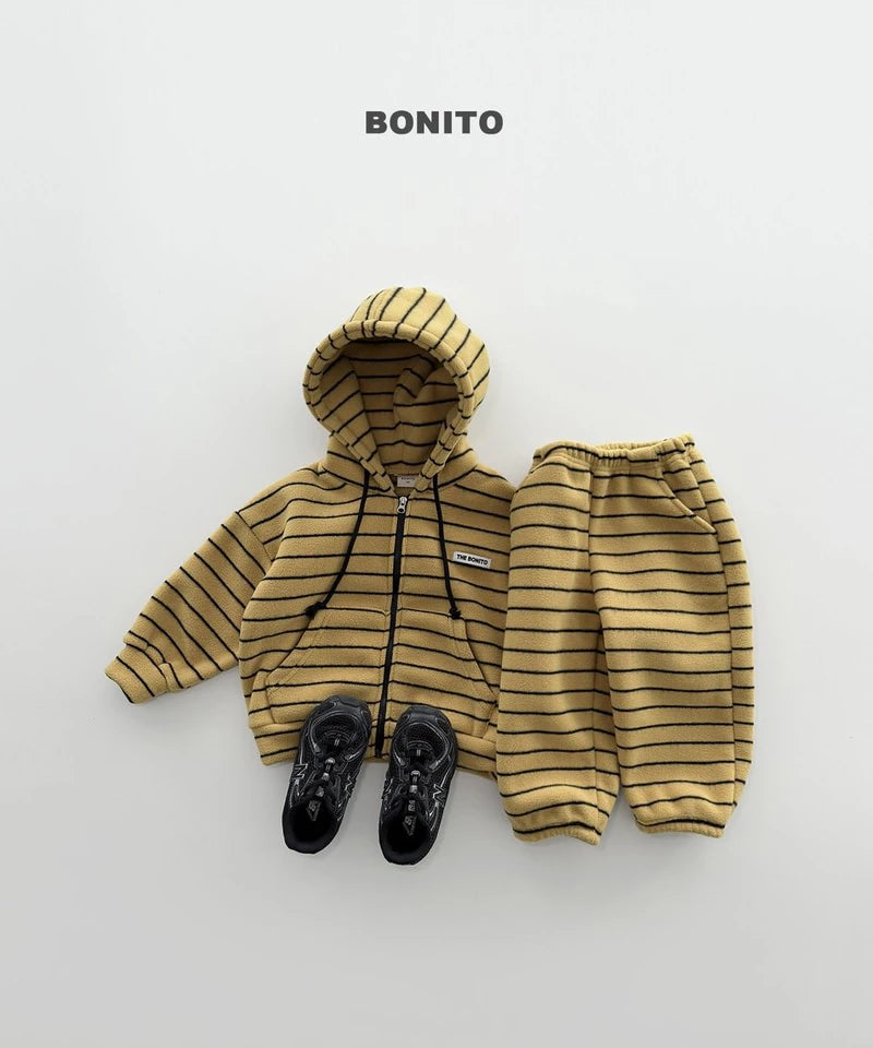 Little Foxx – Woori Striped Hooded Zip-up Set