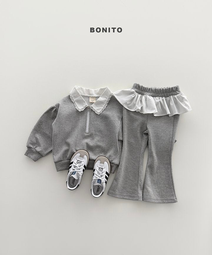 Little Foxx – Shirring Collar Zip-Up Set