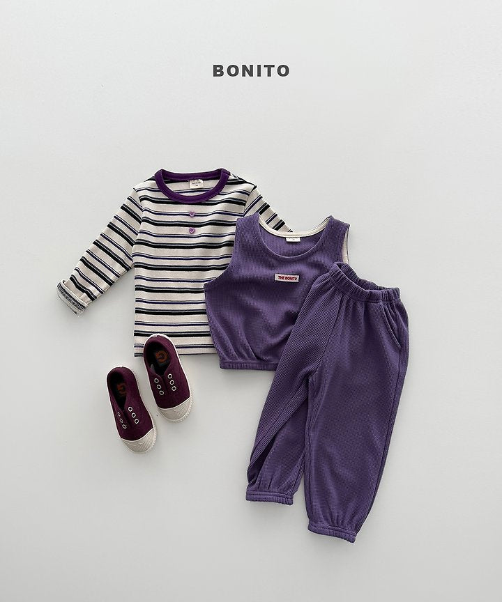 Little Foxx – Heart Button Stripe Tee