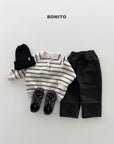 Little Foxx – Striped Henley Neck Sweatshirt