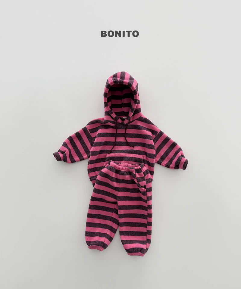 Little Foxx – Striped Fleeced Hood Tee