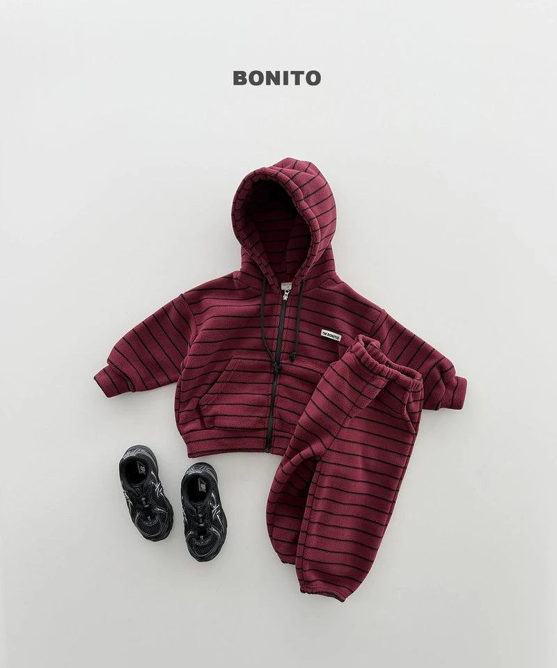 Little Foxx – Woori Striped Hooded Zip-up Set