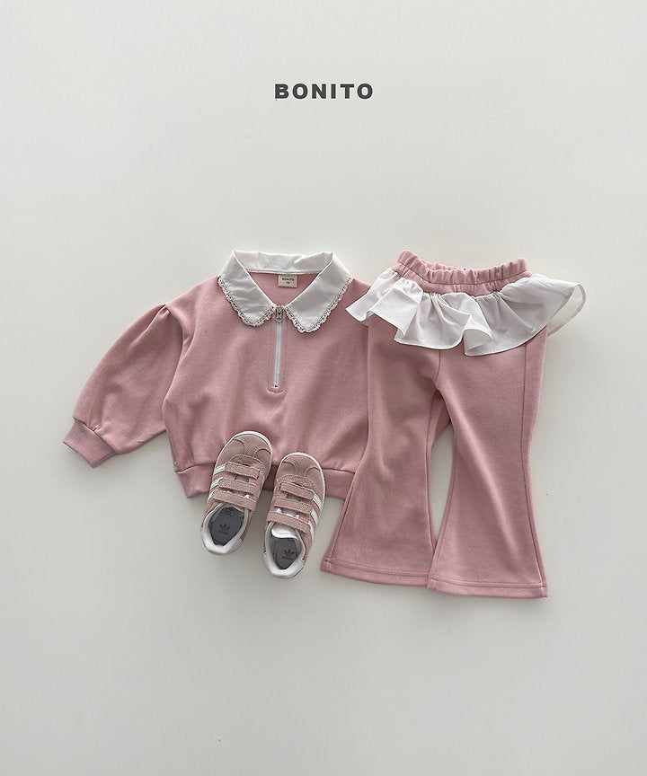 Little Foxx – Shirring Collar Zip-Up Set