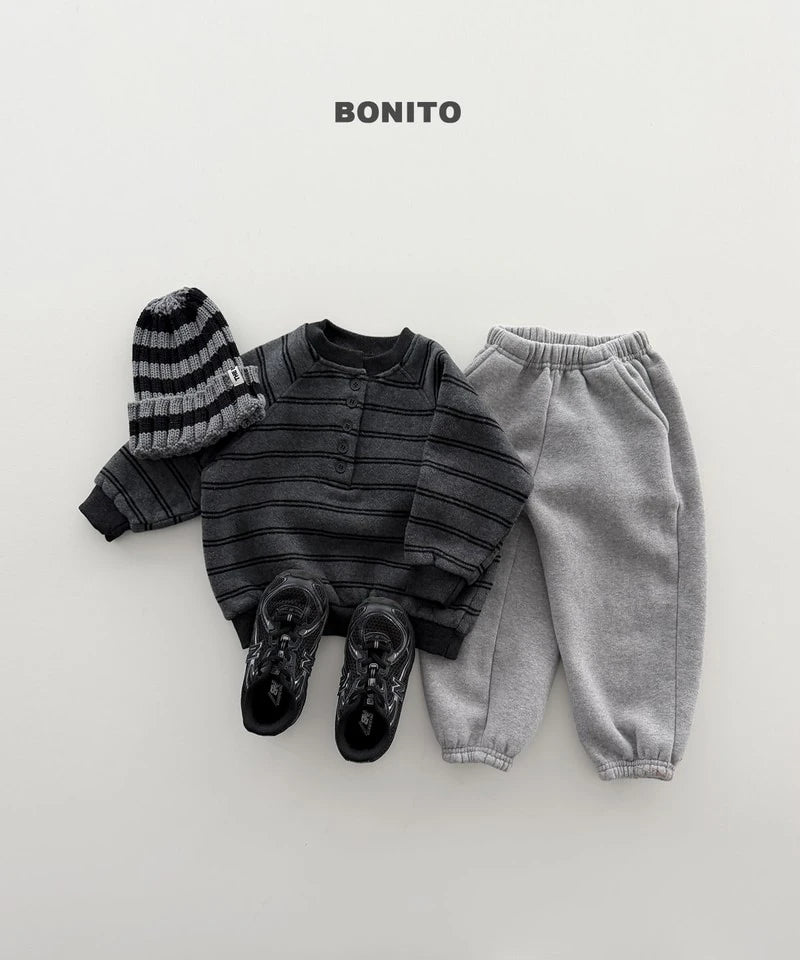 Little Foxx – Striped Henley Neck Sweatshirt
