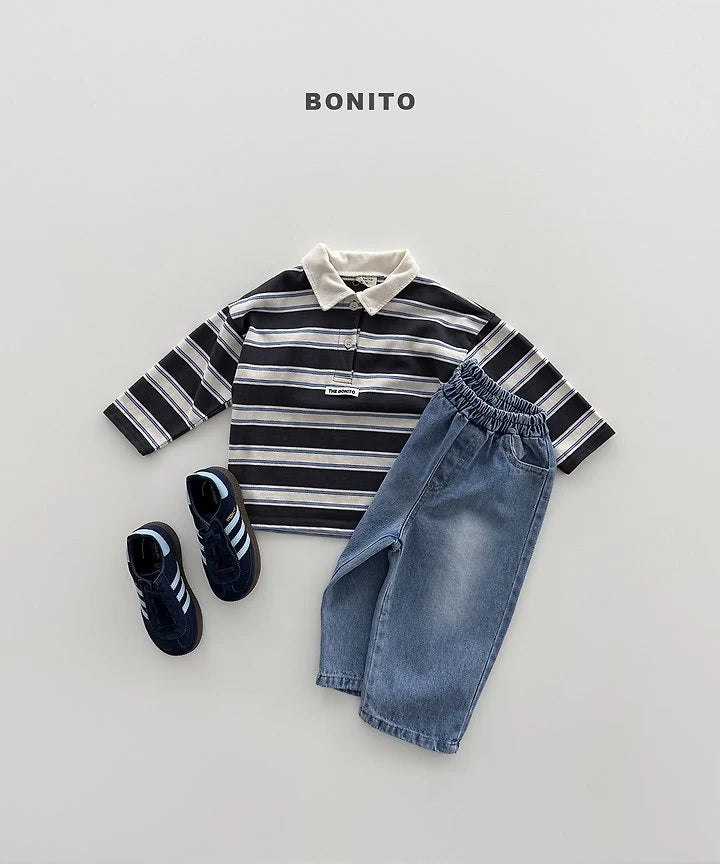 Little Foxx – Stripe Collar Tee