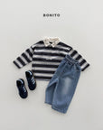 Little Foxx – Stripe Collar Tee