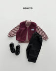 Little Foxx – Retro Loose Striped Mock Neck Tee