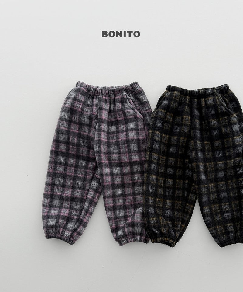 Little Foxx – Check Fleeced Jogger Pants