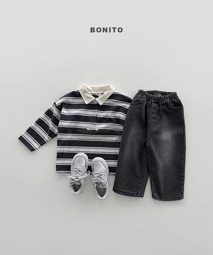 Little Foxx – Stripe Collar Tee