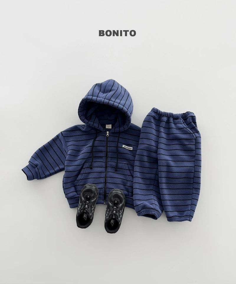 Little Foxx – Woori Striped Hooded Zip-up Set