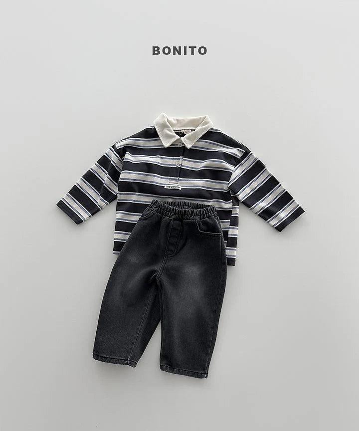 Little Foxx – Stripe Collar Tee