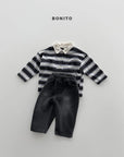 Little Foxx – Stripe Collar Tee