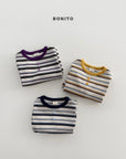 Little Foxx – Heart Button Stripe Tee
