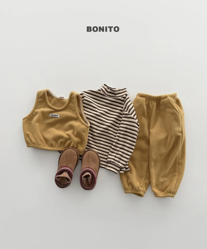 Little Foxx – Retro Loose Striped Mock Neck Tee