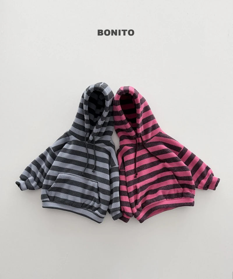 Little Foxx – Striped Fleeced Hood Tee