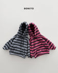 Little Foxx – Striped Fleeced Hood Tee
