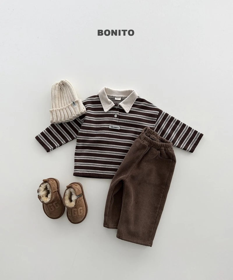 Little Foxx – Striped Choco Polo Tee