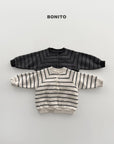 Little Foxx – Striped Henley Neck Sweatshirt