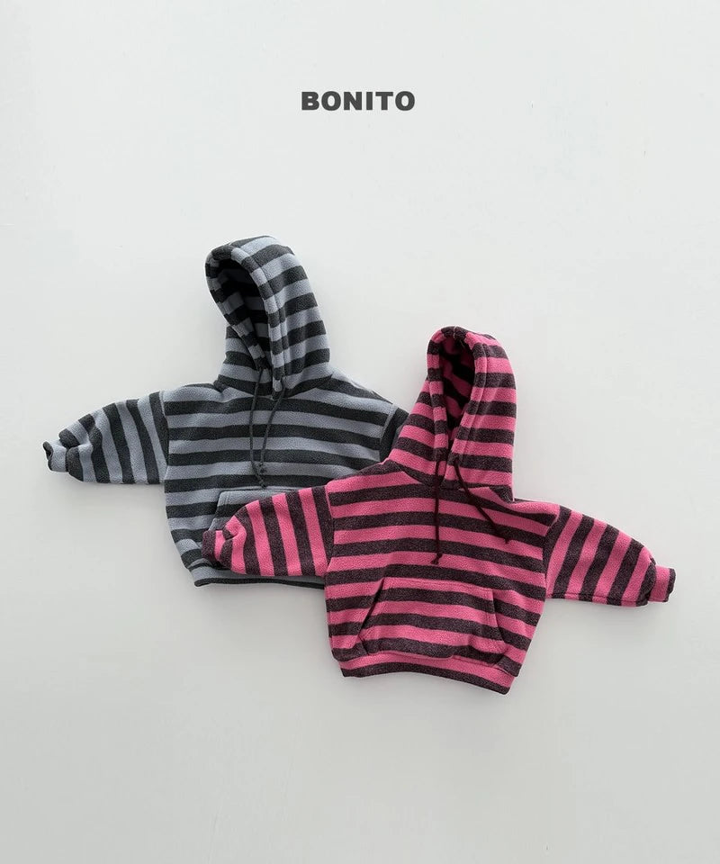 Little Foxx – Striped Fleeced Hood Tee
