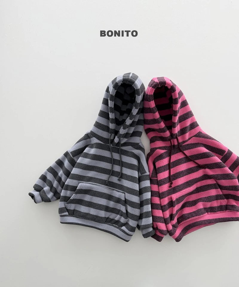 Little Foxx – Striped Fleeced Hood Tee