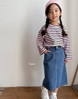 Half-Open Denim Skirt