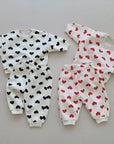 Fleece Heart Candy Top Bottom Set