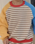 Stripe Raglan Top Bottom Set