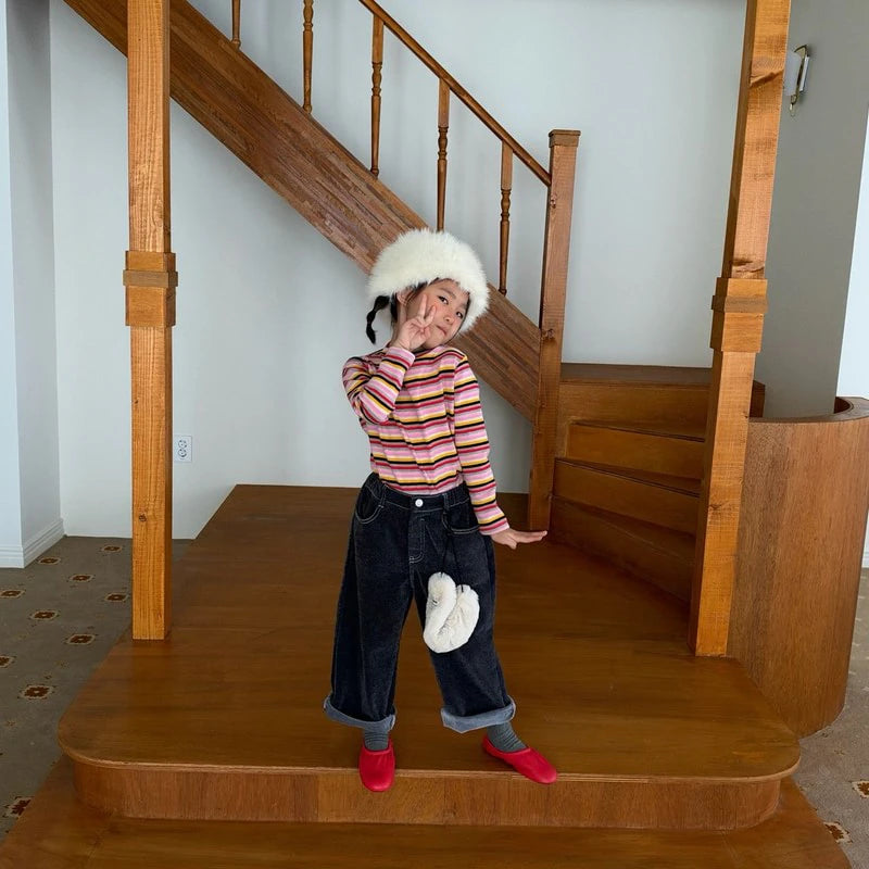 Little Foxx – Spy Fleeced Denim Pants