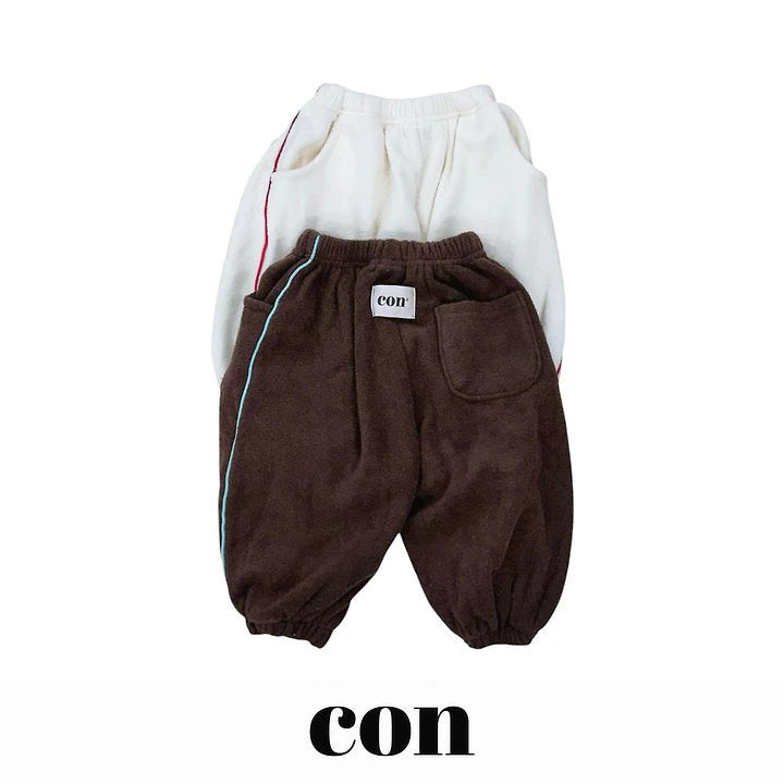 Little Foxx – Snow Fluffy Striped Jogger Pants