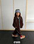 Little Foxx – Snow Fluffy Striped Jogger Pants