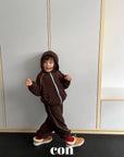 Little Foxx – Snow Fluffy Striped Jogger Pants