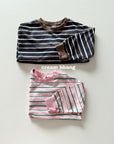 Little Foxx – Ribbed Cuff Stripe Long Sleeve Tee