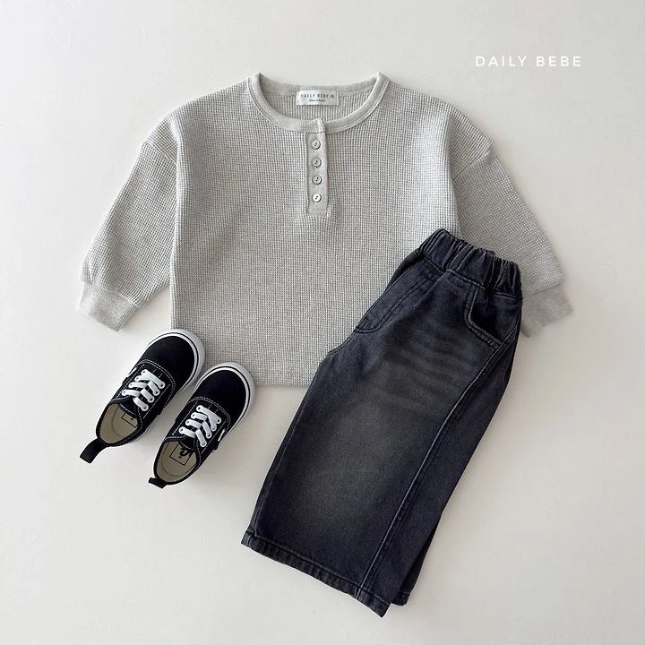 Little Foxx – Waffle Henley Neck Tee