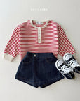 Little Foxx – Stripe Henley Neck Tee