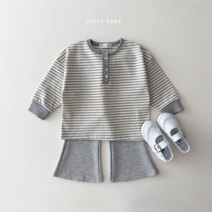 Little Foxx – Stripe Henley Neck Tee