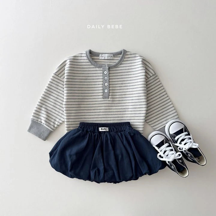 Little Foxx – Stripe Henley Neck Tee