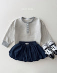 Little Foxx – Stripe Henley Neck Tee