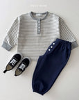 Little Foxx – Stripe Henley Neck Tee