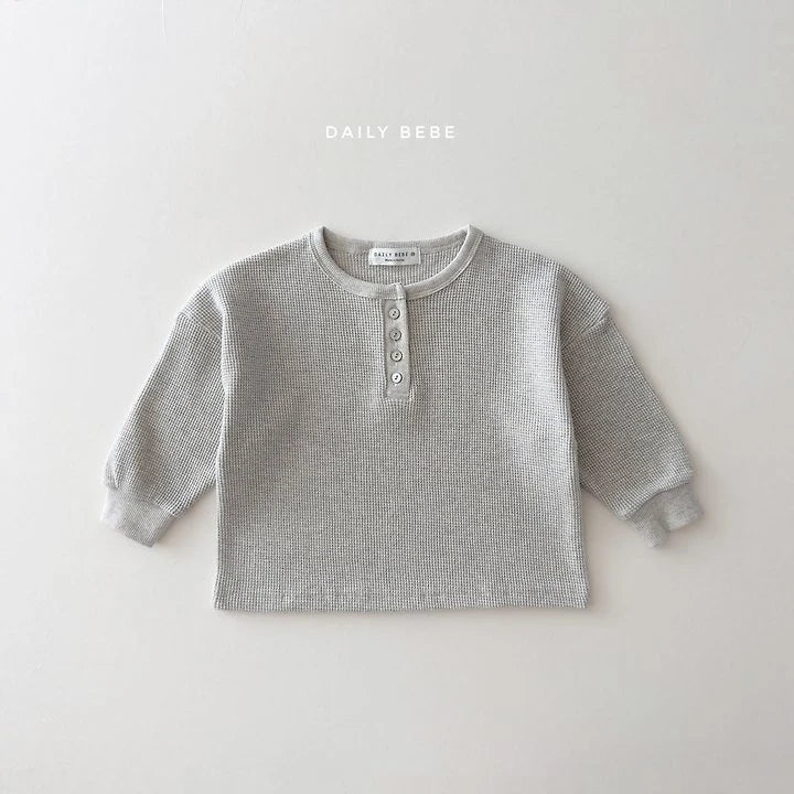 Little Foxx – Waffle Henley Neck Tee
