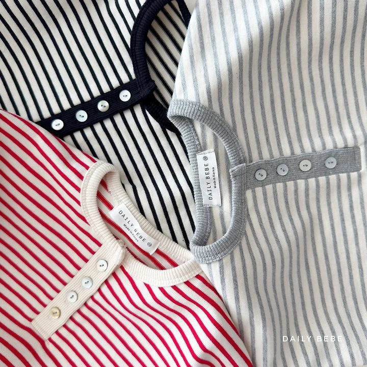 Little Foxx – Stripe Henley Neck Tee